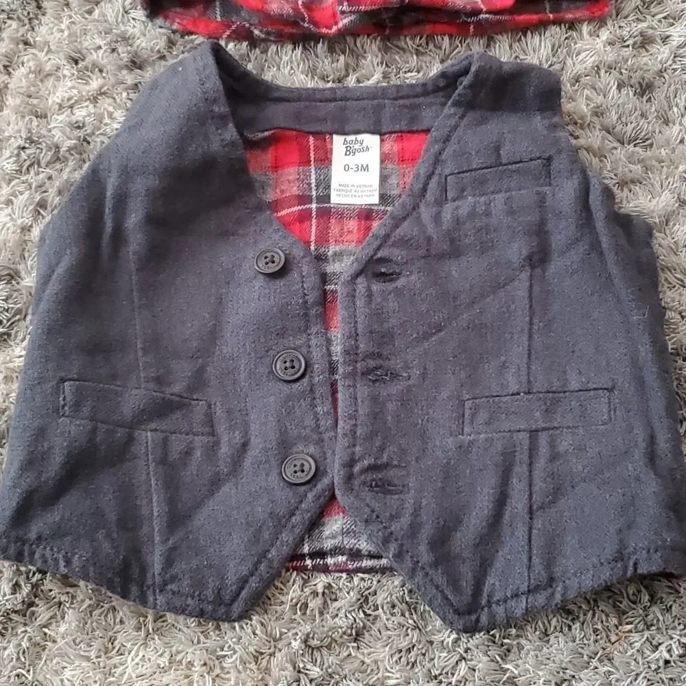 2 PC Osh Kosh Buffalo Plaid Shirt and Vest